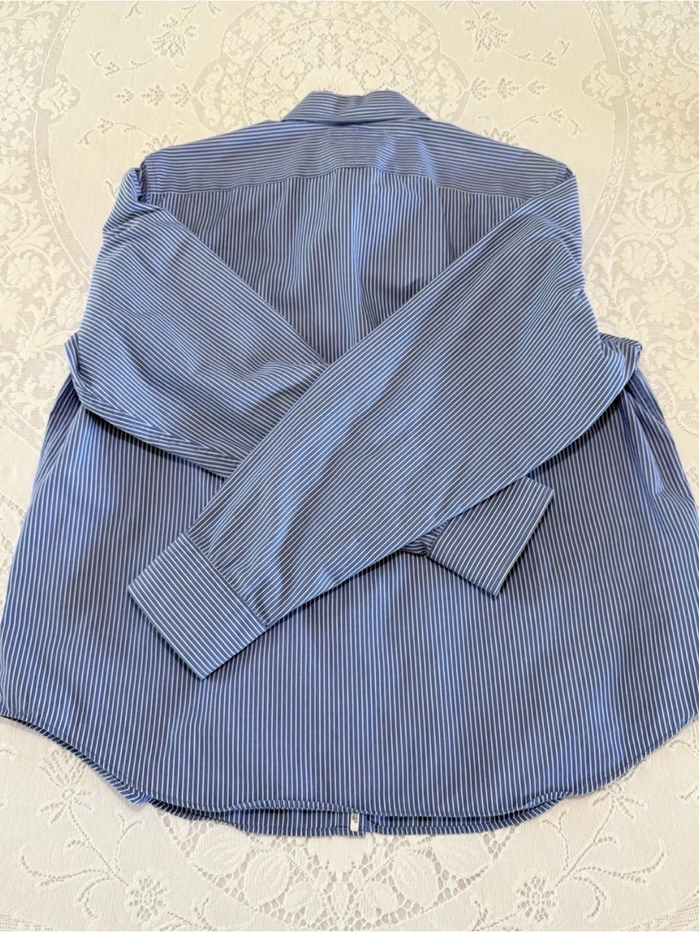 Lauren Ralph Lauren Blue Stripe Non-Iron Dress Shirt Women’s size XL - Picture 7 of 10